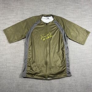 FOX Racing Men's Cycling Jersey XL Olive Green Full Zip Shirt MTB Road Bike *